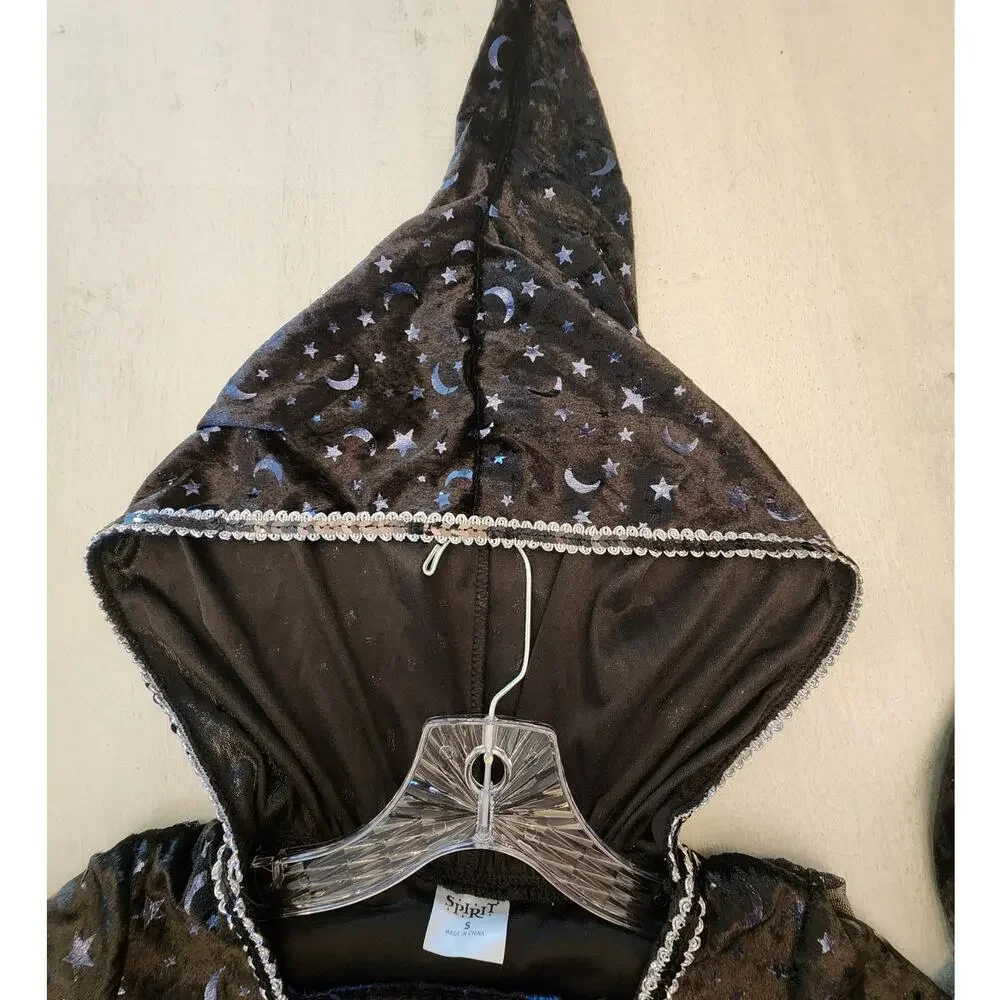 Spirit Halloween Girls SZ Small Witch Costume Cape Hood Magic